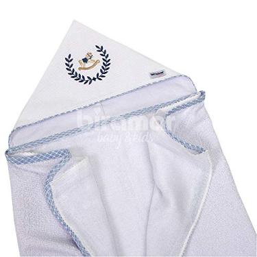 Imagem de Biramar Baby Toalha De Banho Para Bebê Felpuda Revestida Fralda Solta Cavalinho De Pau Azul Azul