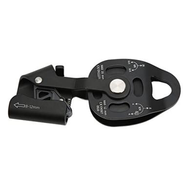Imagem de Polia de escalada única roda s, 4kn alumínio resistente único conjunto de polia de corda s para 8-12mm polia de escalada de 8-12mm polia de engrenagem de elevação