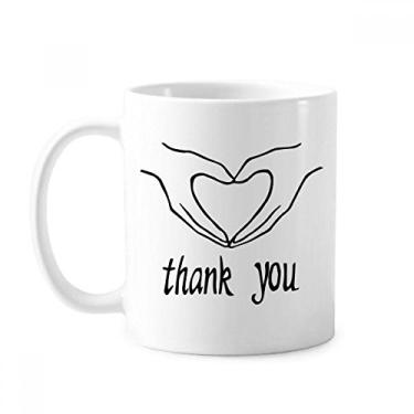 Imagem de Caneca de gesto personalizada em forma de coração preto cerâmica xícara de café porcelana louça