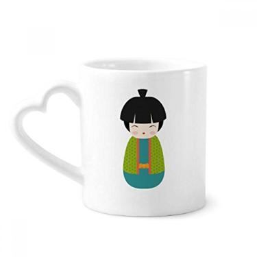 Imagem de Quimono Verde Boneca Arte Japão Caneca Café Cerâmica Copo Coração Vidro