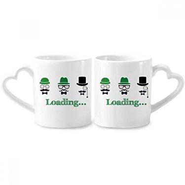 Imagem de Conjunto de canecas de porcelana para casal, piada chinesa, conjunto de canecas de cerâmica para amantes e coração