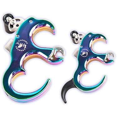 Imagem de SHARROW Acionador de polegar de liga de alumínio para liberação automática de arco e flecha 3/4 para acessório de arco composto (colorido)