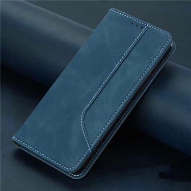 Imagem de Estojo de couro magnético retrô para iPhone 14 13 12 Mini 11 Pro X XS Max XR 8 7 6 6S Plus SE 2020 Porta-cartões para carteira, azul, para iPhone XS MAX