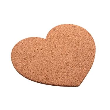 Imagem de Lyor CJ 4 PORTA COPOS DE CORTIÇA CORAÇÃO 10x9cm, MARROM, SEM LINHA