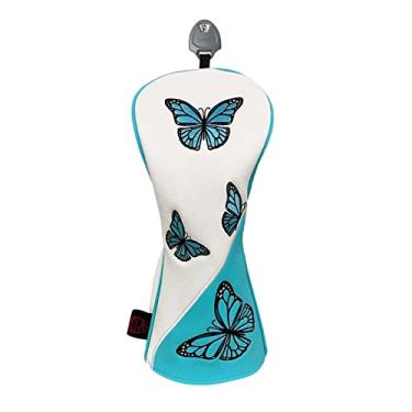 Imagem de UGPLM Golf Wood Headcover Protetor Sleeve Plush Forro Anti Scratch Head Cover for Sports Accessories Travel Transport Golfer Gift, Branco UT