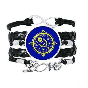 Imagem de OFFbb-USA Pulseira Moon Miraculous Spell Pulseira Love Acessório de couro torcido para presente