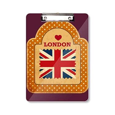 Imagem de Point UK London Stamp Union Jack Prancheta Pasta Bloco de Escrita Placa de Apoio A4