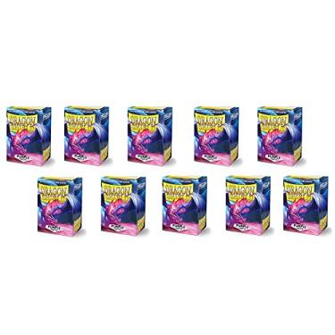 Imagem de 10 Packs Dragon Shield Matte Purple Standard Size 100 ct Card Sleeves Display Case