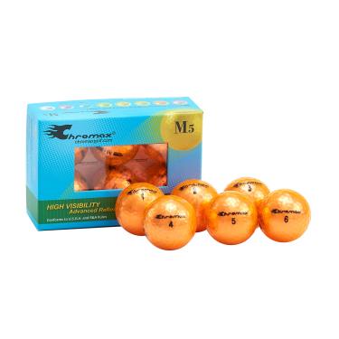 Imagem de Chromax Bolas de golfe coloridas M5 metálicas (pacote com 6), laranja