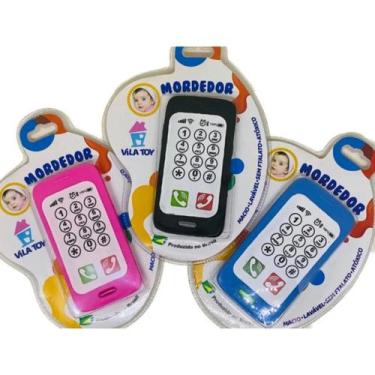 Imagem de Mordedor Bebê Macio Massageador Gengiva Bebe Banho Celular Infantil De