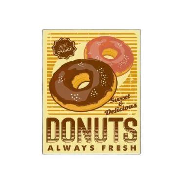 Imagem de Kit 5 Placas Decorativa Padaria - Donuts Always Fresh - Sinalico