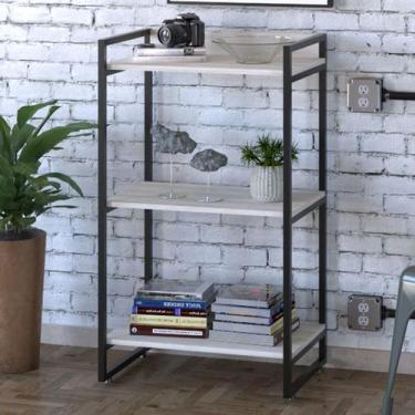 Imagem de Estante para Livros 3 Prateleiras Win Snow - Pnr Móveis, Branco, Moder