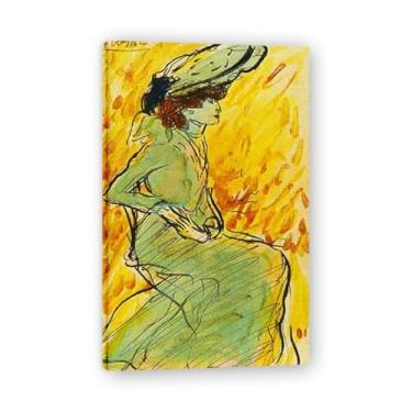 Imagem de Murais de mulher sentada em verde Diego Rivera - Arte do realismo socialista mexicano, muralista do século 1246, coleção clássica do museu de Nova York para decoração de casa 50 x 80 cm