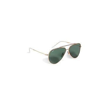 Imagem de Óculos de Sol Ray-Ban Aviator Reverse 0RBR0101S 001/VR Tam 59 / Ouro - Lentes Verde Escuro