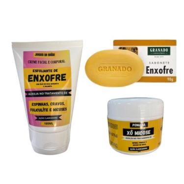 Imagem de Kit Creme de Enxofre + Sabonete Enxofre Granado + Pomada XÔ micose Cla