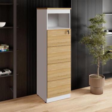 Imagem de Armário Escritório 1,60m Arquivo 4 Gavetas Puxador Cava F5 - F5 Office