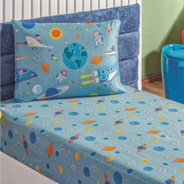 Imagem de Jogo De Lençol Solteiro Bouti Kids Estampado 2 Peças Astronauta