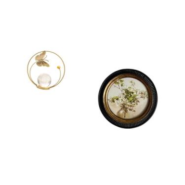 Imagem de Fenteer Escultura de Bola de Cristal, Estatueta de Metal, Decoração Antiga, Resina em, Ornamentada, para Pendurar Na Parede, Suporte para Quarto, Sala