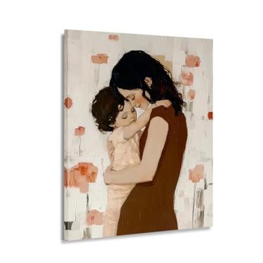 Imagem de CANLUNTE Arte de parede em tela para o Dia das Mães - Pintura de mãe e filho, presente de decoração de casa de amor em família, decorações de parede de quarto de berçário (arte emoldurada de 3 cm x 71