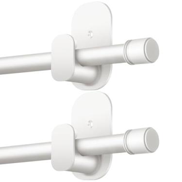 Imagem de Hastes de cortina sem perfuração, pacote com 2, 82 a 86 polegadas, hastes de cortina HOTOZON 5/8 polegadas sem perfuração para janelas de 1,4 a 2,1 m, varão de cortina adequado para locatários para