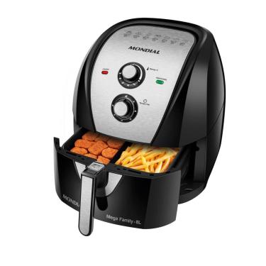 Imagem de Fritadeira Sem Óleo Air Fryer 8L Mondial Preto/Inox 1900W AFD-80-BI 220V