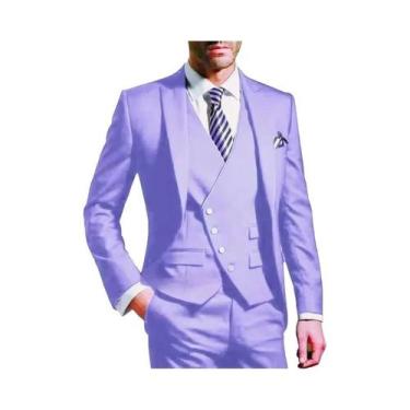 Imagem de Terno Masculino De 3 Peças Em Cor Sólida Para Casamento E Negócios, Co