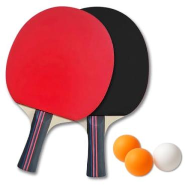 Imagem de Kit Ping Pong C/ 2 Raquetes E 3 Bolinhas Tênis Mesa