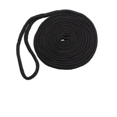 Imagem de 16,5 pés-50FT preto barco doca linha de amarração de nylon trançado duplo corda âncora corda de doca ultra forte lancha #3 (cor: 12.7-20.3 cm 50FT Tamanho: 0)