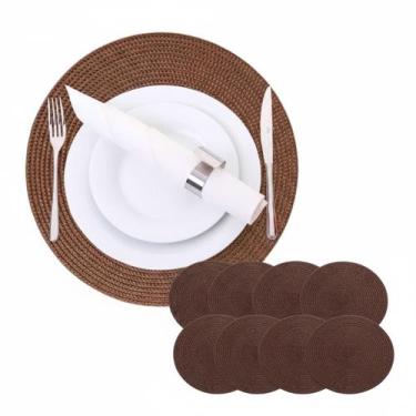 Imagem de Kit Jogo Americano Redondo Impermeável 38 cm Jantar 8 Peças - Bmax, Ma