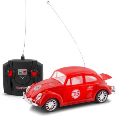 Imagem de Carrinho Fusca Controle Remoto Brinquedo Com Farol - Polibrinq, Vermel