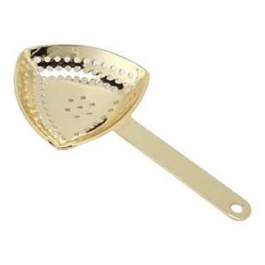 Imagem de Coador de coquetel, filtro fino antiferrugem decorativo profissional para bebidas triangulares para bar em casa festa(Banhado a ouro)