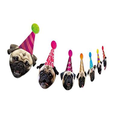Imagem de Silvima Banner de festa de feliz aniversário #9, Pug Dog Birthday Banner