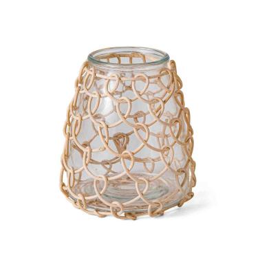 Imagem de Vaso em Vidro c/ Fibra Natural 16852 Mart