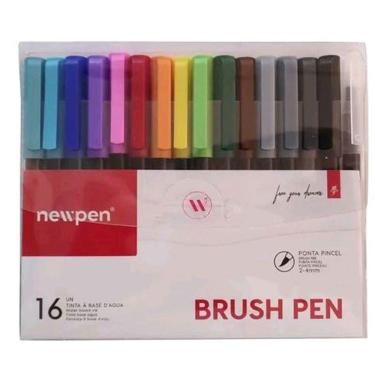 Imagem de Kit Com 16 Brush Pen Coloridas Newpen
