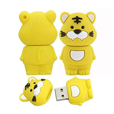 Imagem de 8GB Cartoon 12 Animais Simbólicos USB Flash Drive U Disk USB 2.0 Dados USB Flash Disk Memory Stick Pen Drive Dispositivo de Armazenamento USB Disco Flash de Armazenamento Externo Disco USB (Tigre)