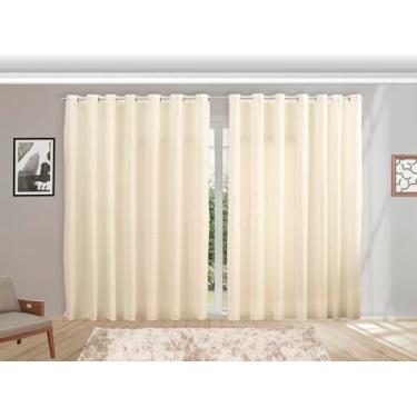 Imagem de Cortina Grande Lisa Roma Para Varão Sala Quarto Sem Forro (PALHA, 6 METROS)