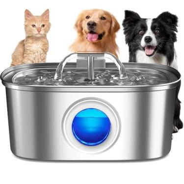 Imagem de NEWPET Bebedouro Fonte Água 3.2L Filtro Silenciosa Inox Para Gatos Cães Filtragem Automática, Projeto de Fluxo Duplo de água