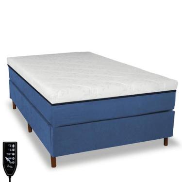 Imagem de Cama Box e Colchão Magnético Massageador - Therapy Life Basic, Azul, S