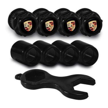 Imagem de Bico Capa De Válvula Preto Para Roda Carro Moto Bike Porsche - DCAPS