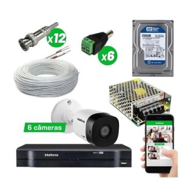 Imagem de Kit Cftv Intelbras 6 Cam Vhc1120b Multi Hd 720p Dvr Mhdx Full Hd