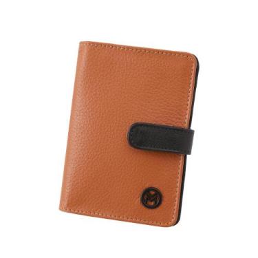 Imagem de Carteira Feminina de Couro Mariart 612, Caramelo, Preto