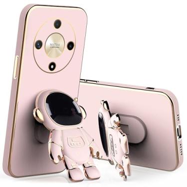 Imagem de Capa compatível com Honor X9b com suporte de desenho animado de astronauta criativo rosa, para Honor Magic 6 Lite capa de telefone de silicone à prova de choque com suporte macio TPU capa fina (rosa)