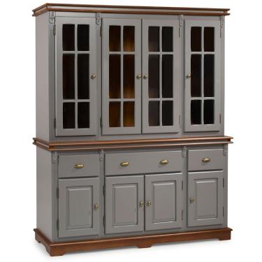 Imagem de Cristaleira Arca e Oratório 8 Portas 3 Gavetas Manchester 2055 Linz Móveis - Cinza/Imbuia Glazer