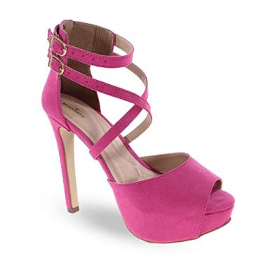 Imagem de Sandália Modarpe Meia Pata Salto Alto Fino Feminina M28 Cor:Cinza;Tamanho:34