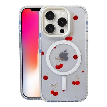 Imagem de Capa Cherry para iPhone 14 Pro Max, compatível com MagSafe, capa fosca macia e fina à prova de choque, antiimpressões digitais, antiamarelamento, antiarranhões, capa de telefone magnética para Apple,