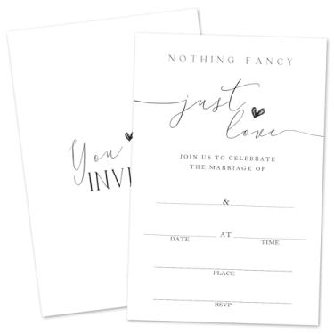 Imagem de ZARYFANCHY Convites de casamento minimalistas para Sr. e Sra. Preencha convites de chá de casamento em branco com envelopes, 25 convites de chá de casamento, lembrancinhas de festa e suprimentos -25