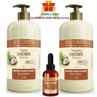 Imagem de Shampoo Condicionador 1L +Óleo De Coco Bio Extratus E Presente