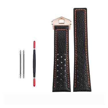 Imagem de FFHDJL Pulseira de couro de bezerro genuíno de 22 mm para pulseira TAG HEUER MONACO CARRERA Pulseira de couro de qualidade, 22mm, Acetato, Sem Pedra Preciosa