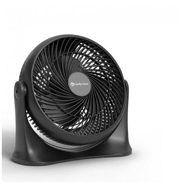 Imagem de Ventilador Circulador de Mesa Comfort Zone Preto 28 cm, Alta Velocidade, 3 Velocidades, Inclinação 90°, Silencioso, Certificação ETL