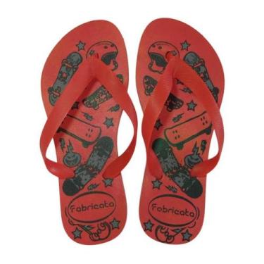 Imagem de Chinelo Infantil Masculino FABRICATA Leve e Confortável, Vermelho, 31/
